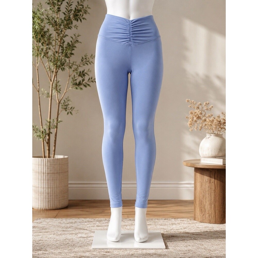 PINK Active Blue High Rise Ruched Front Leggings Size XS
